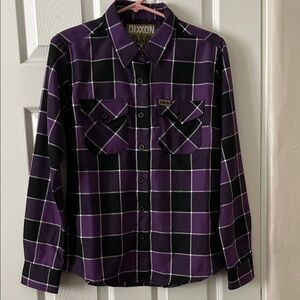 DIXXON The Crown Black and Purple Flannel Shirt Women’s Med